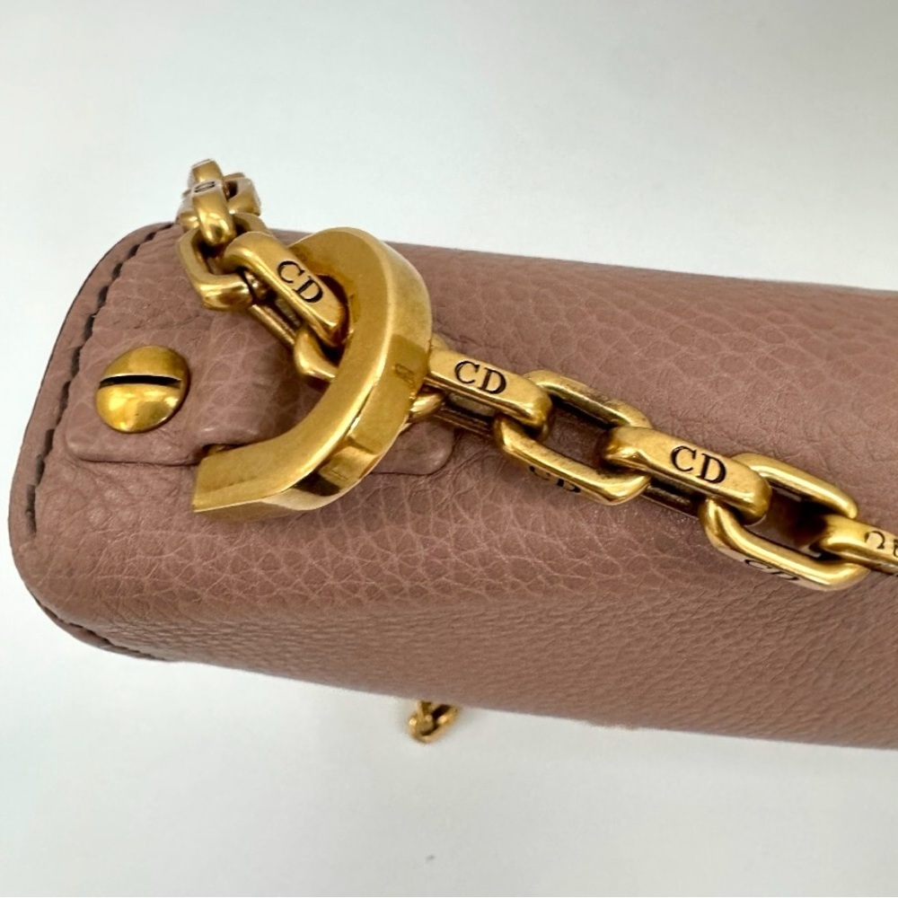 CHRISTIAN DIOR J'Adior Logo Flap Leather Chain Shoulder Bag Cluch Rose Poudre - Picture 10 of 16
